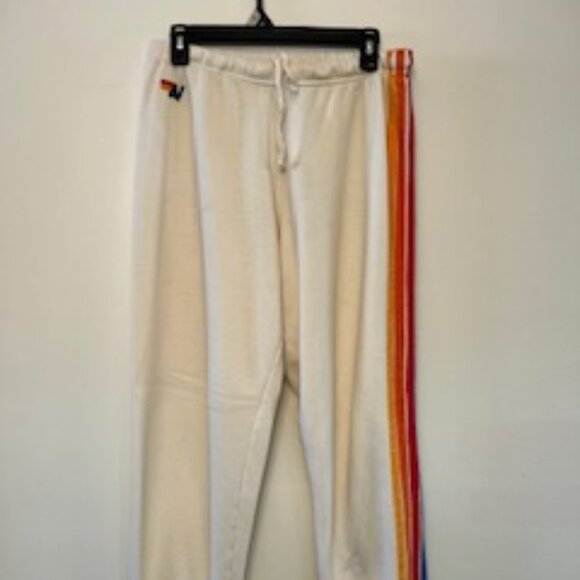 Aviator Nation 5 Stripe Vintage White Sweatpant XLarge - Picture 2 of 9